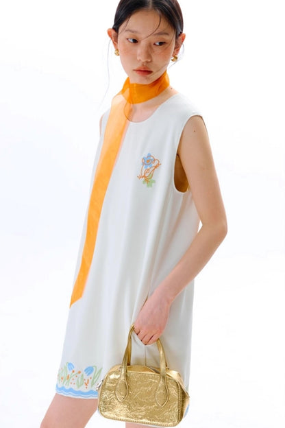 Original Tulip Embroidered Vest Dress