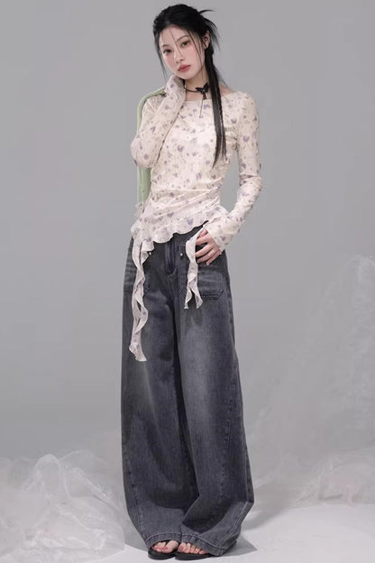 Fluttering Spring Mesh Blouse