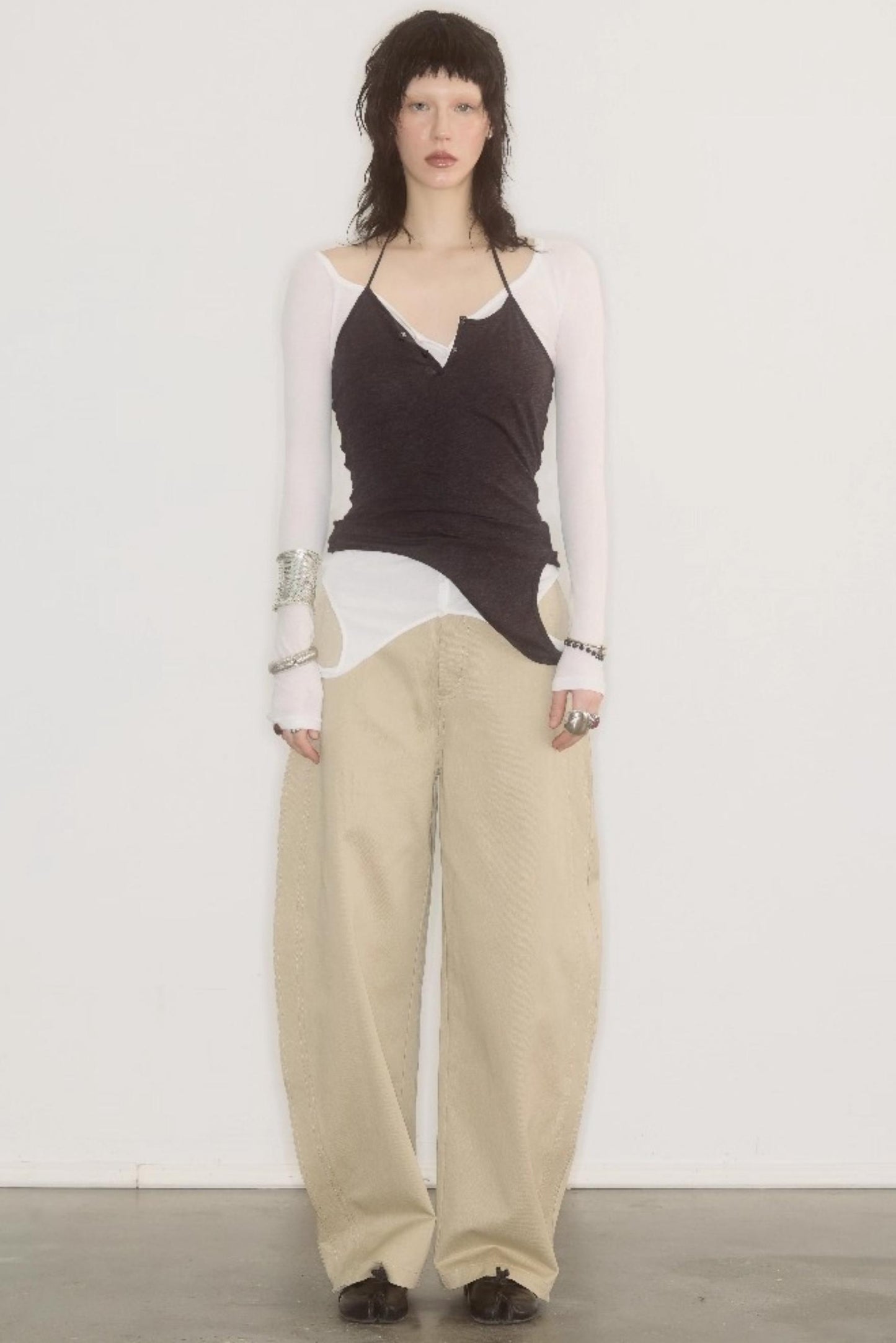 Breathable Layered Halter Neck Top