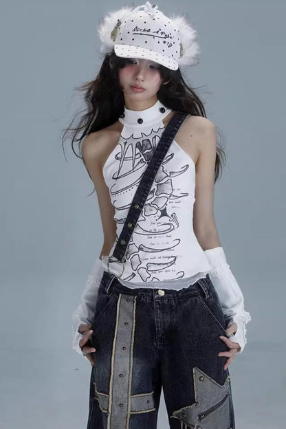 White Halterneck Top