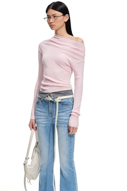Slim Wool Knit Top
