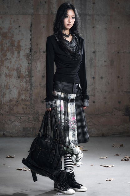 Swing Collar Long Sleeve Shirt