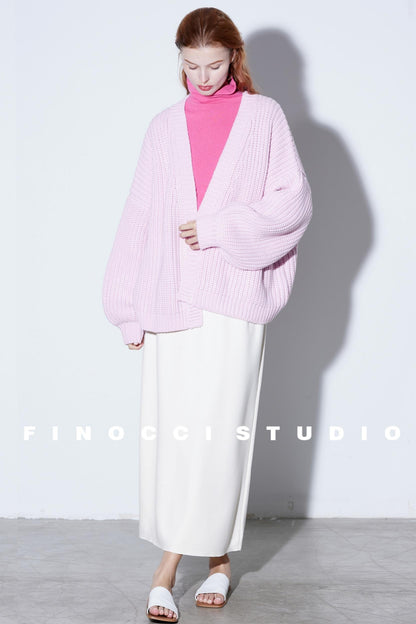 Rich Purple Wool Cardigan