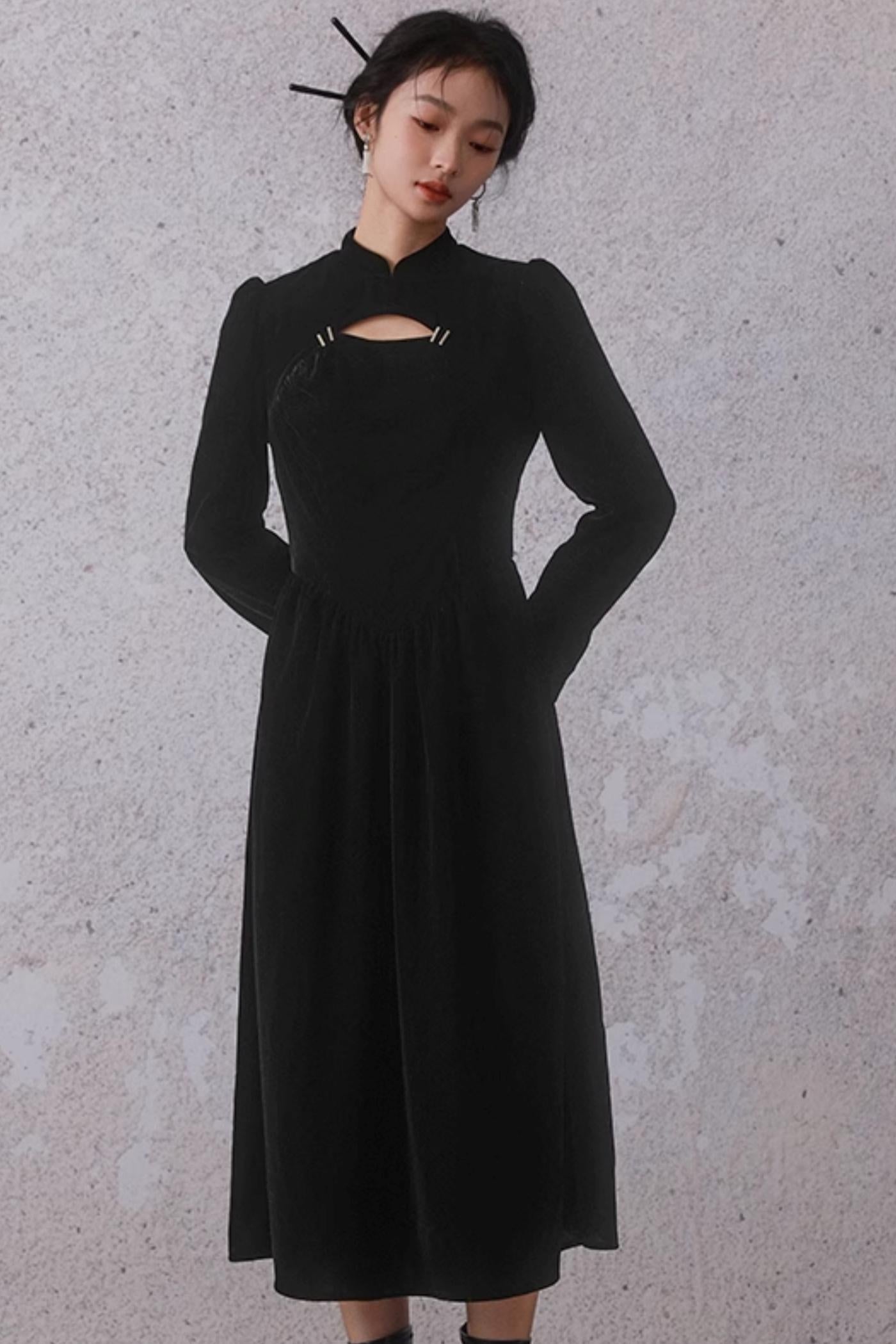 Original Chinese Style Velvet Dress