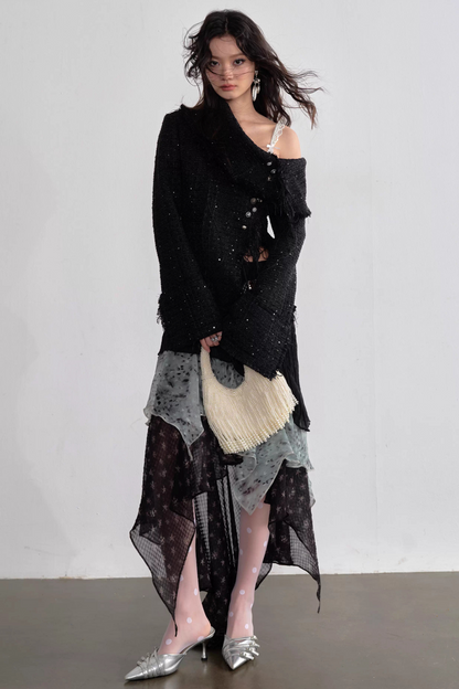 Bohemian Asymmetrical Fringe Jacket