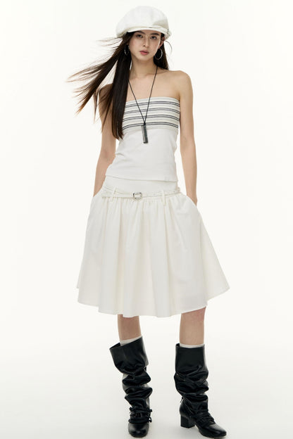 Virtual Striped Short Skirt Set-Up