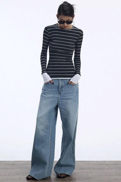 Striped Crew Neck Top