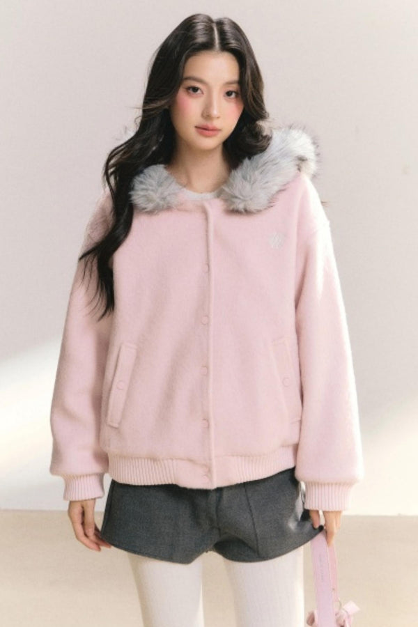 Pink Peach Woolen Jacket