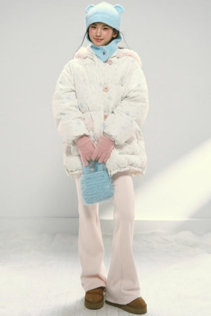 Pink Fleece Drawstring Bootcut Pants