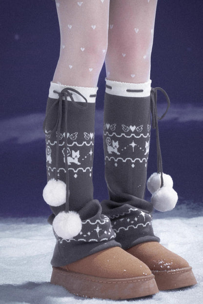 Fair Isle Knit Snow Socks Covers