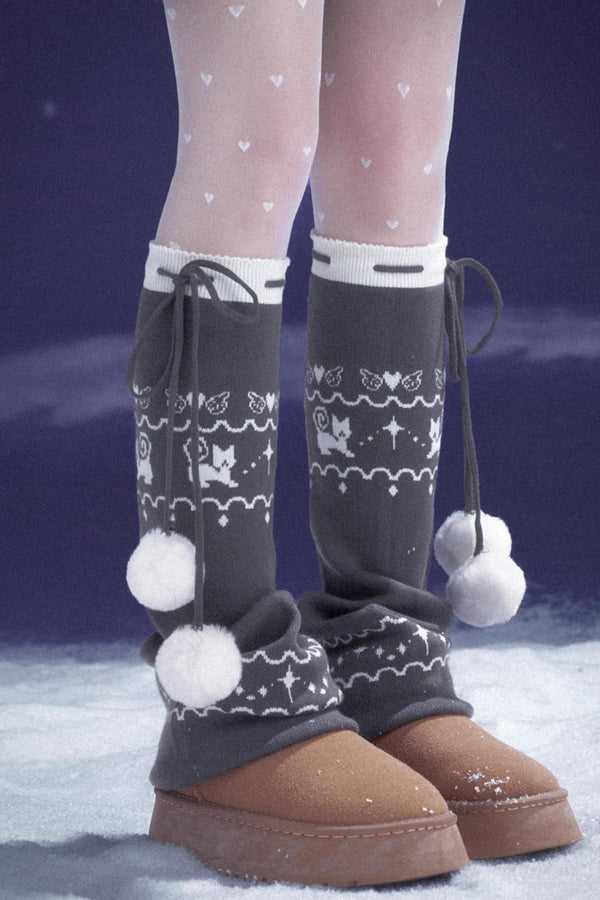 Fair Isle Knit Snow Socks Covers