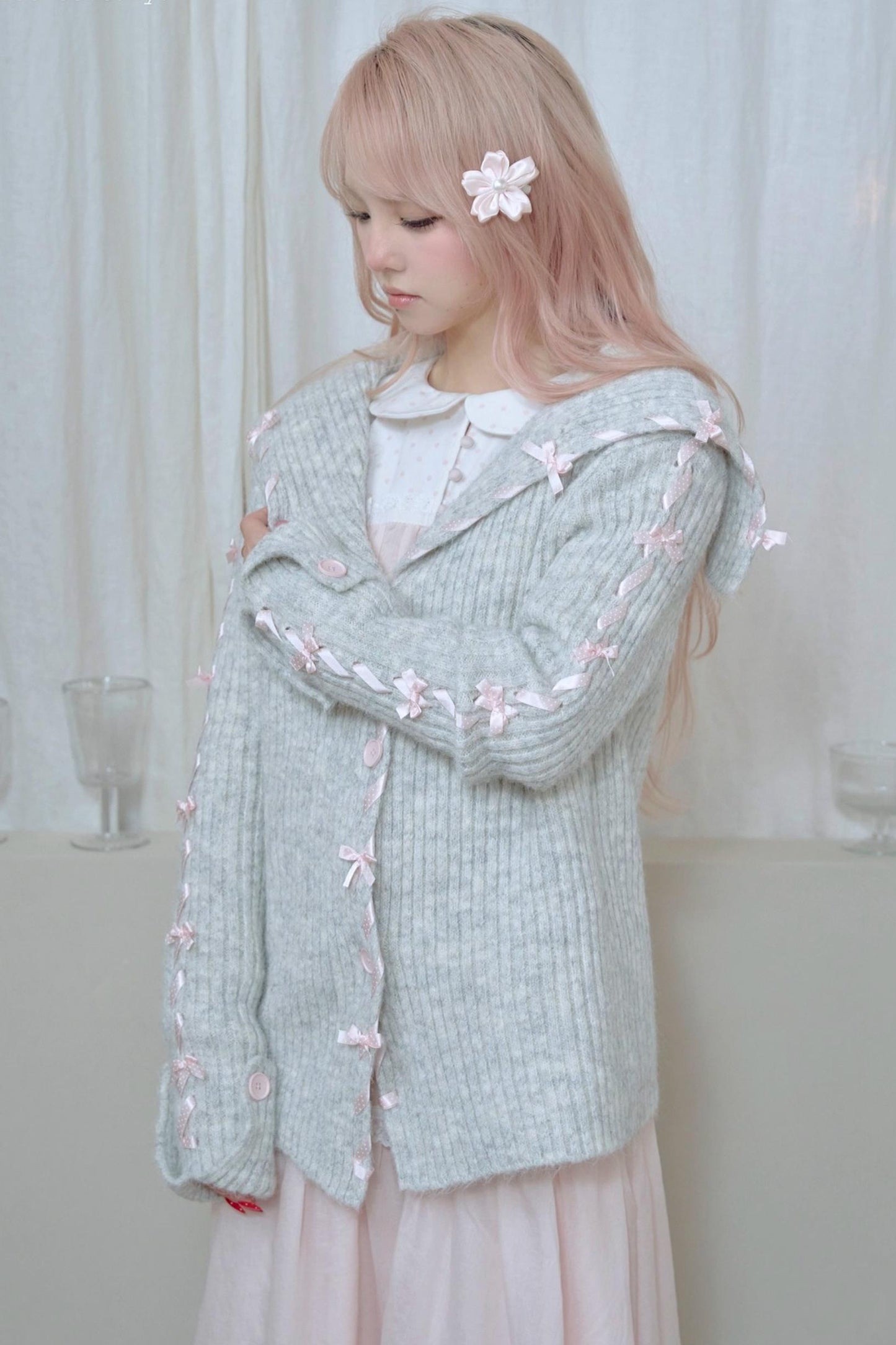 Light Gray Knit Cardigan