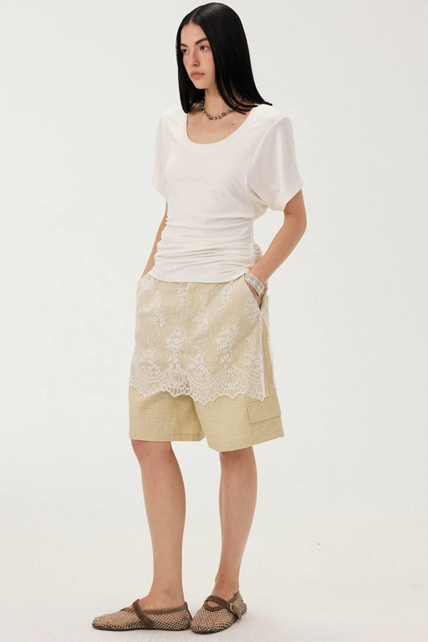 Diddimodau Ruched Waist Knit Blouse