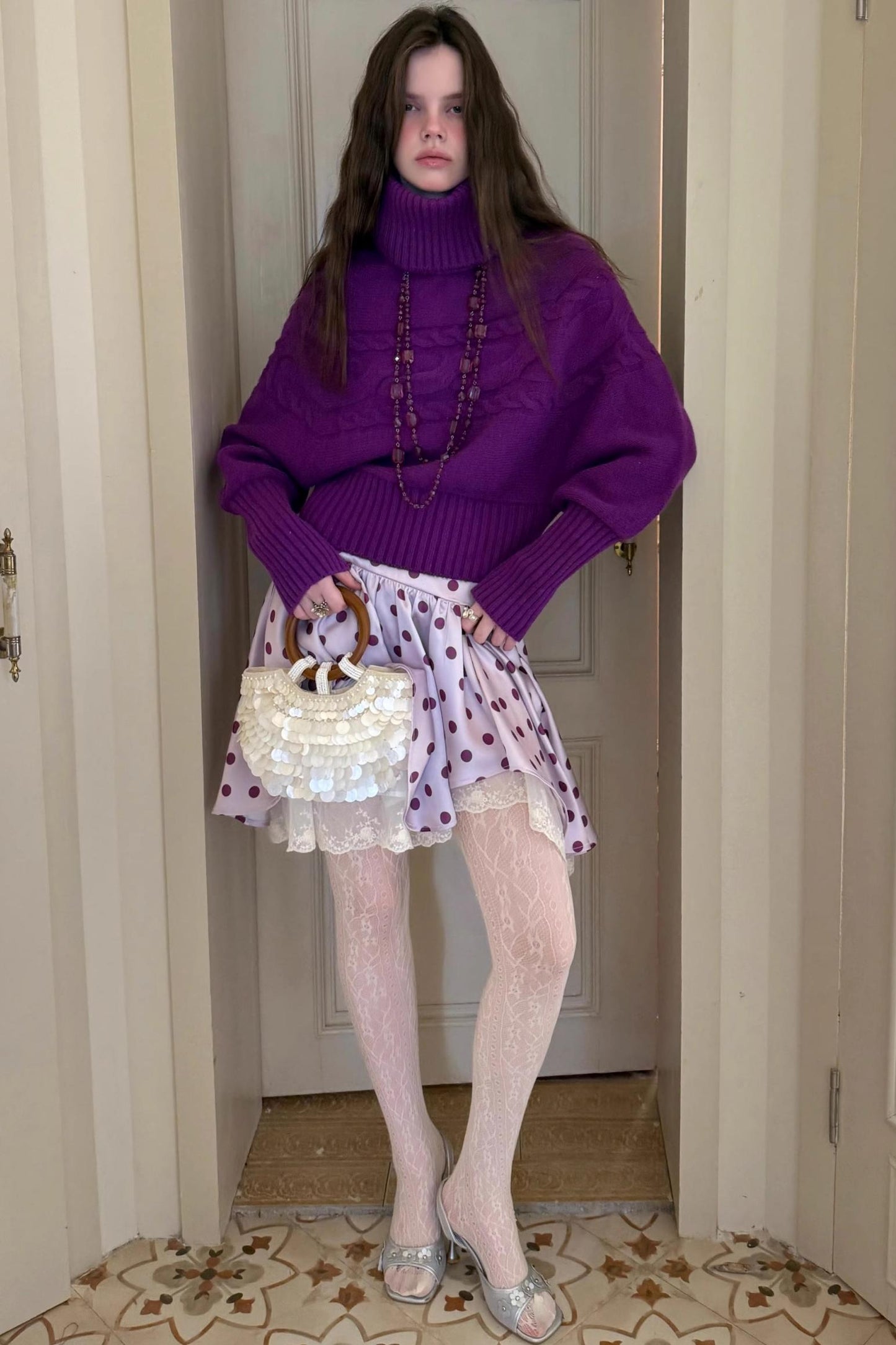 Vintage Lace Polka Dot Skirt