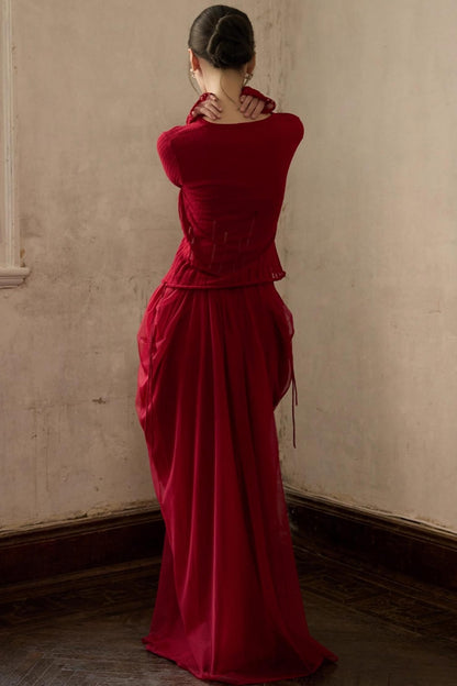 Autumn Romantic Mesh Skirt