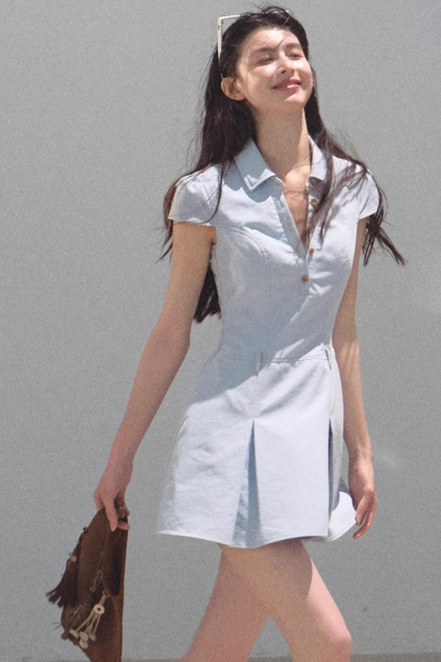 Summer V-Neck Polo Dress