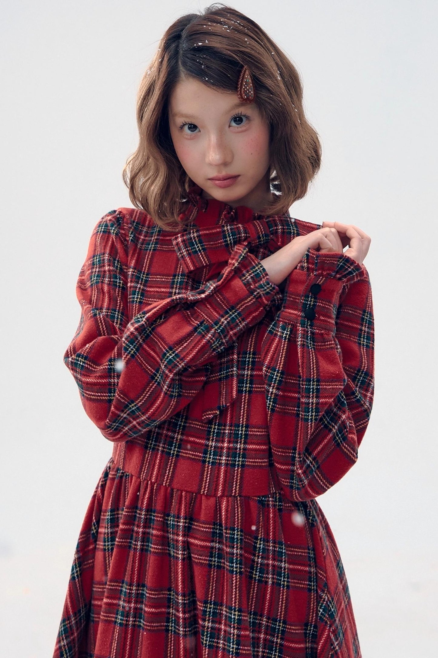 Retro Plaid Ruffle Dress