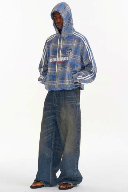 Patchwork-Plaid-Pullover