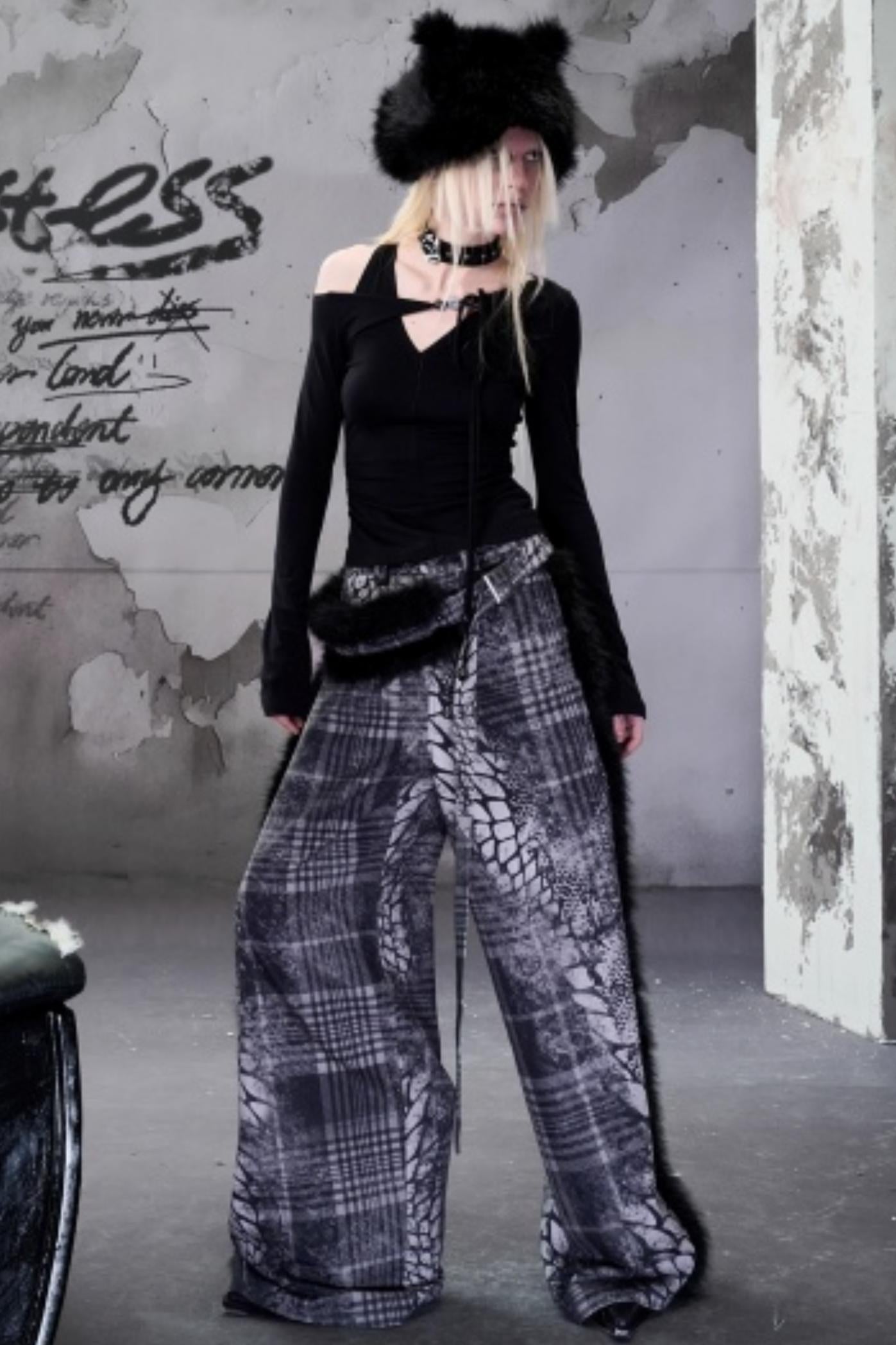 Off-The-Shoulder Beaded Lace-Up Base Top