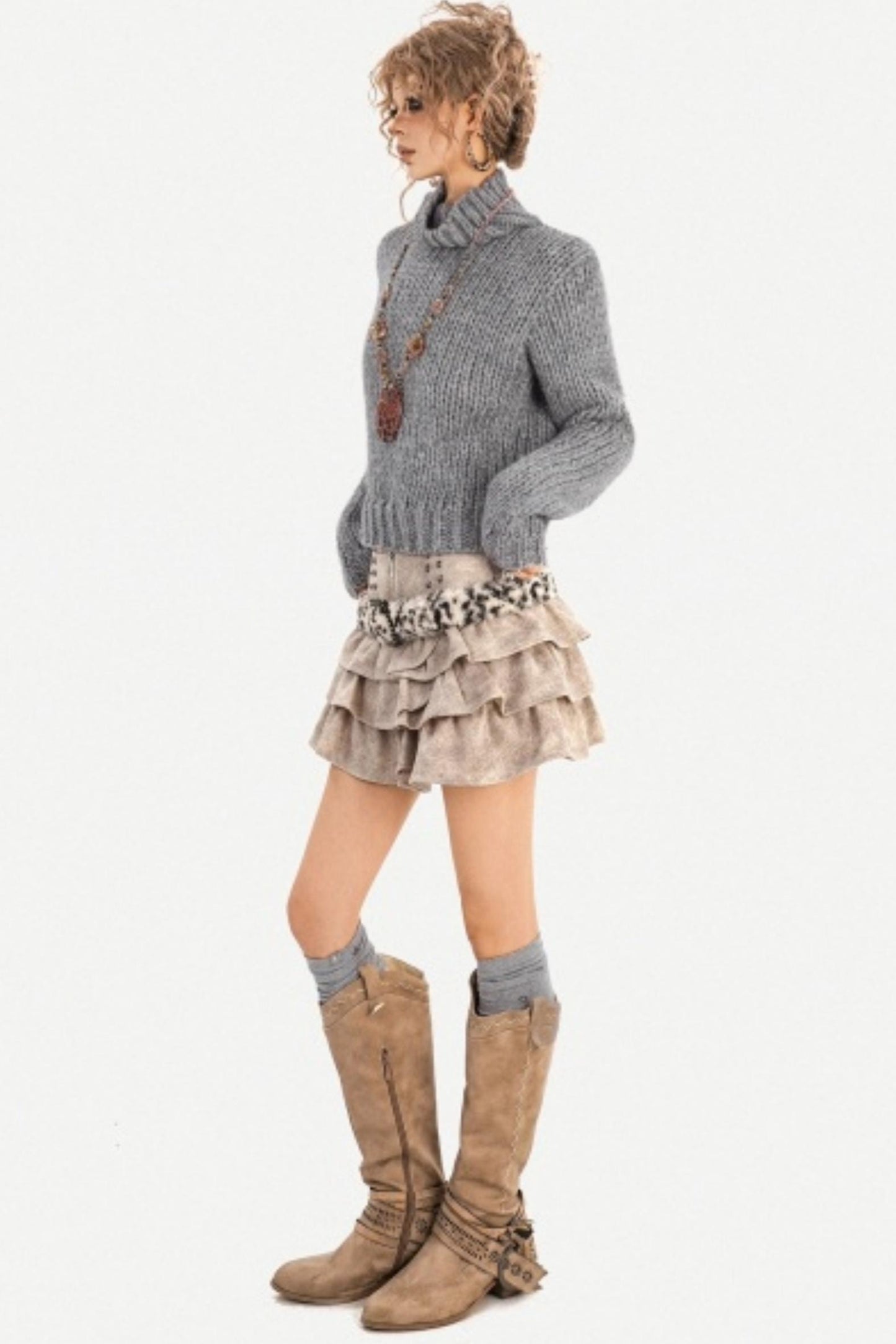 Retro Studded Cake Skirt