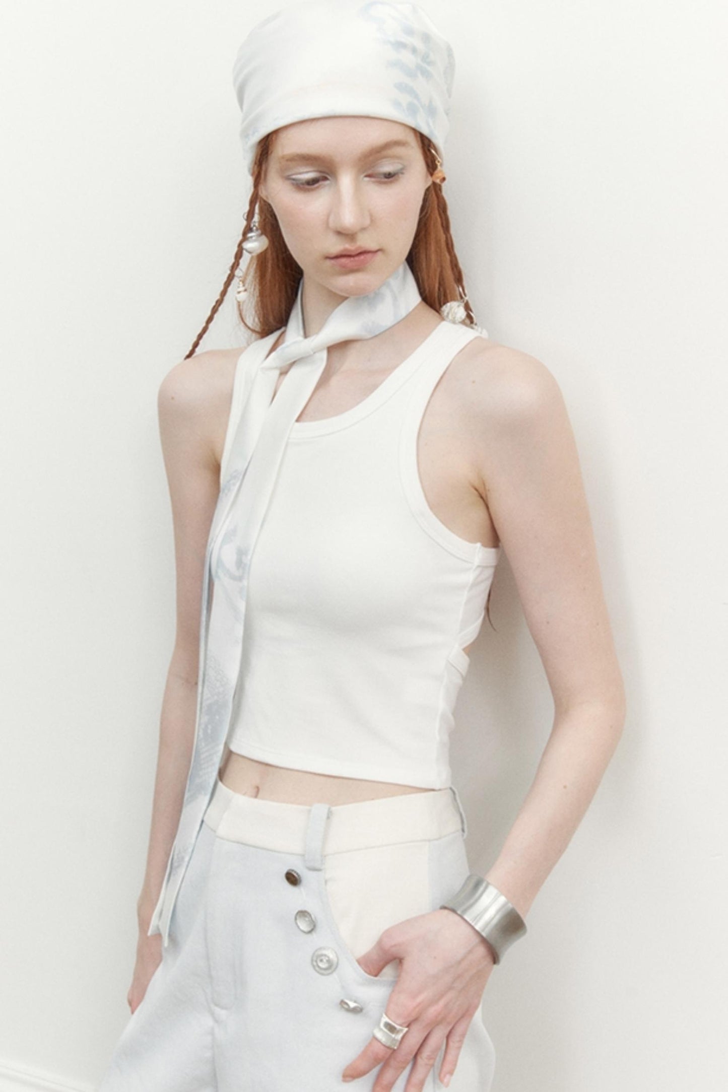 Black White Silk Tie