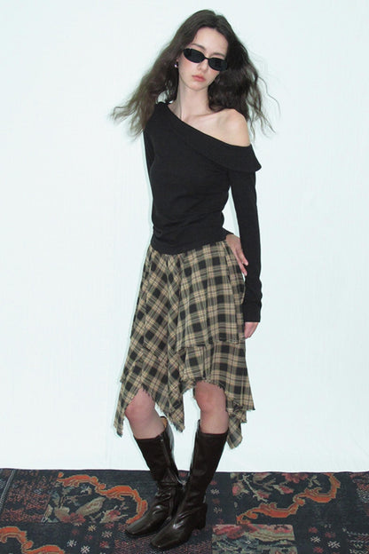 Wood Grain Pleat Skirt