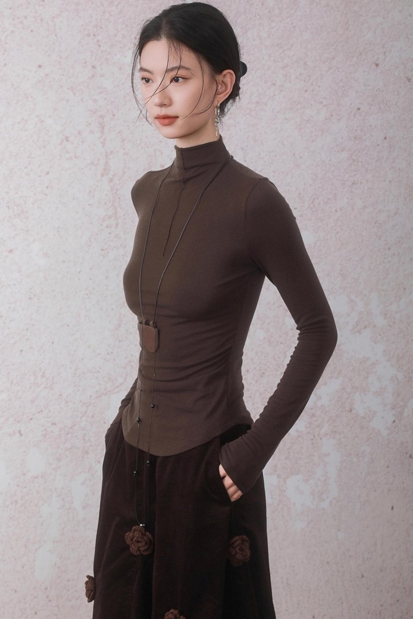 Autumn Warm Semi-Turtleneck T-shirt