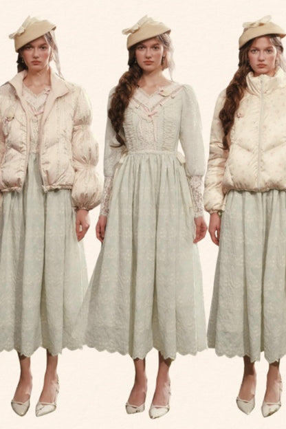 Lace Splicing Pastoral Dress