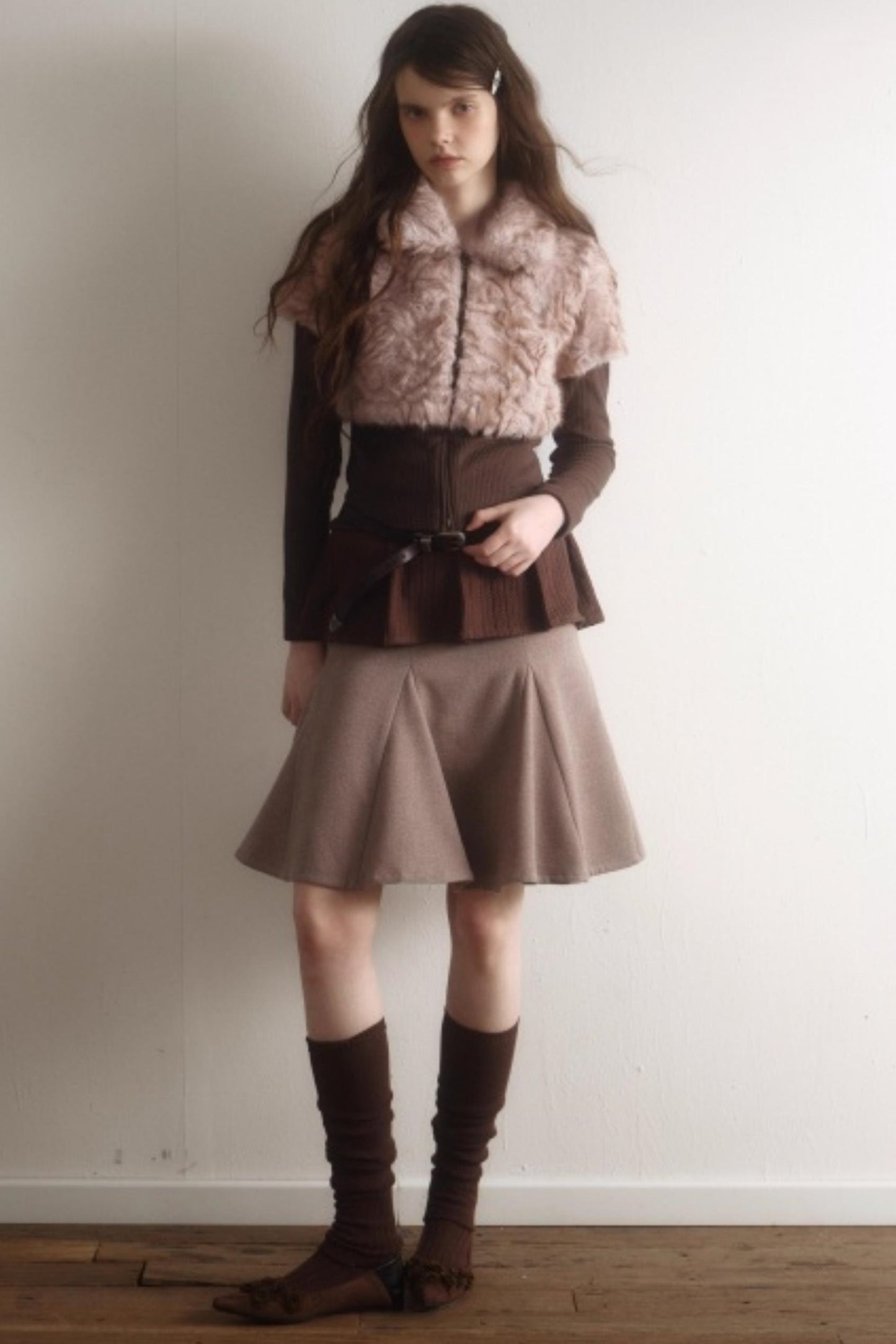 Retro High-Waisted Woolen Skirt
