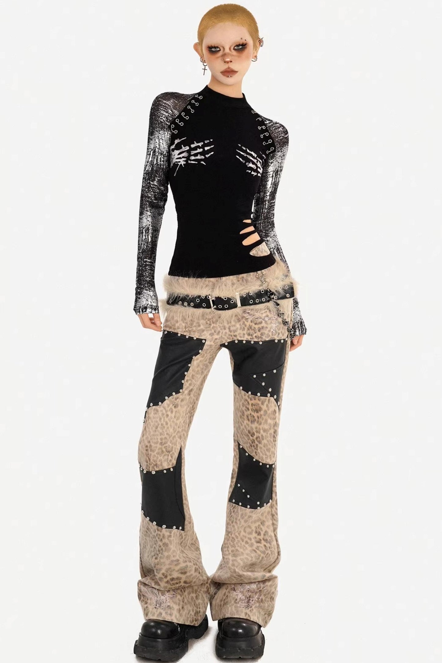 Skull Print Punk Top