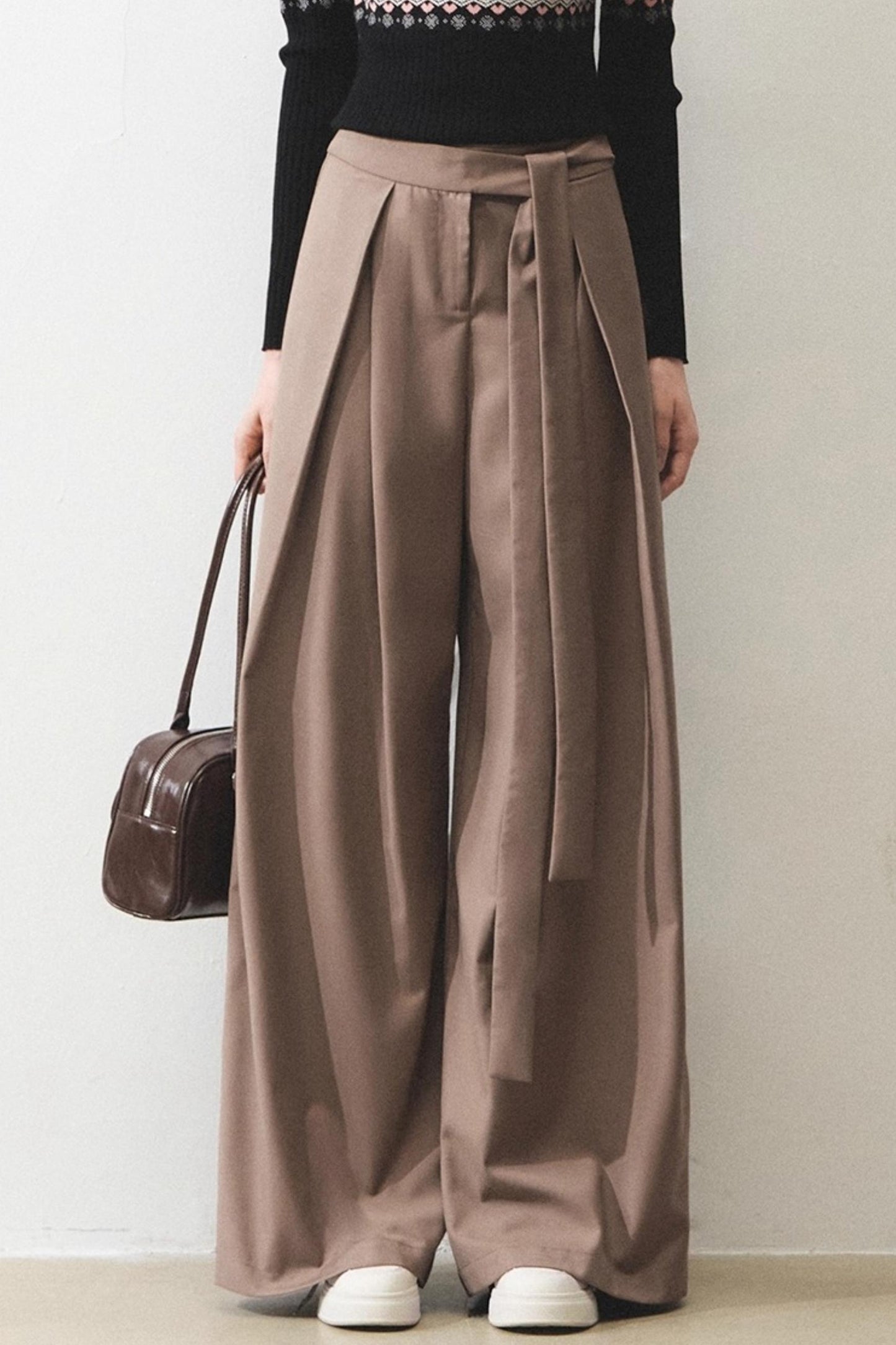 Mint Vintage Loose Lace-up Pants