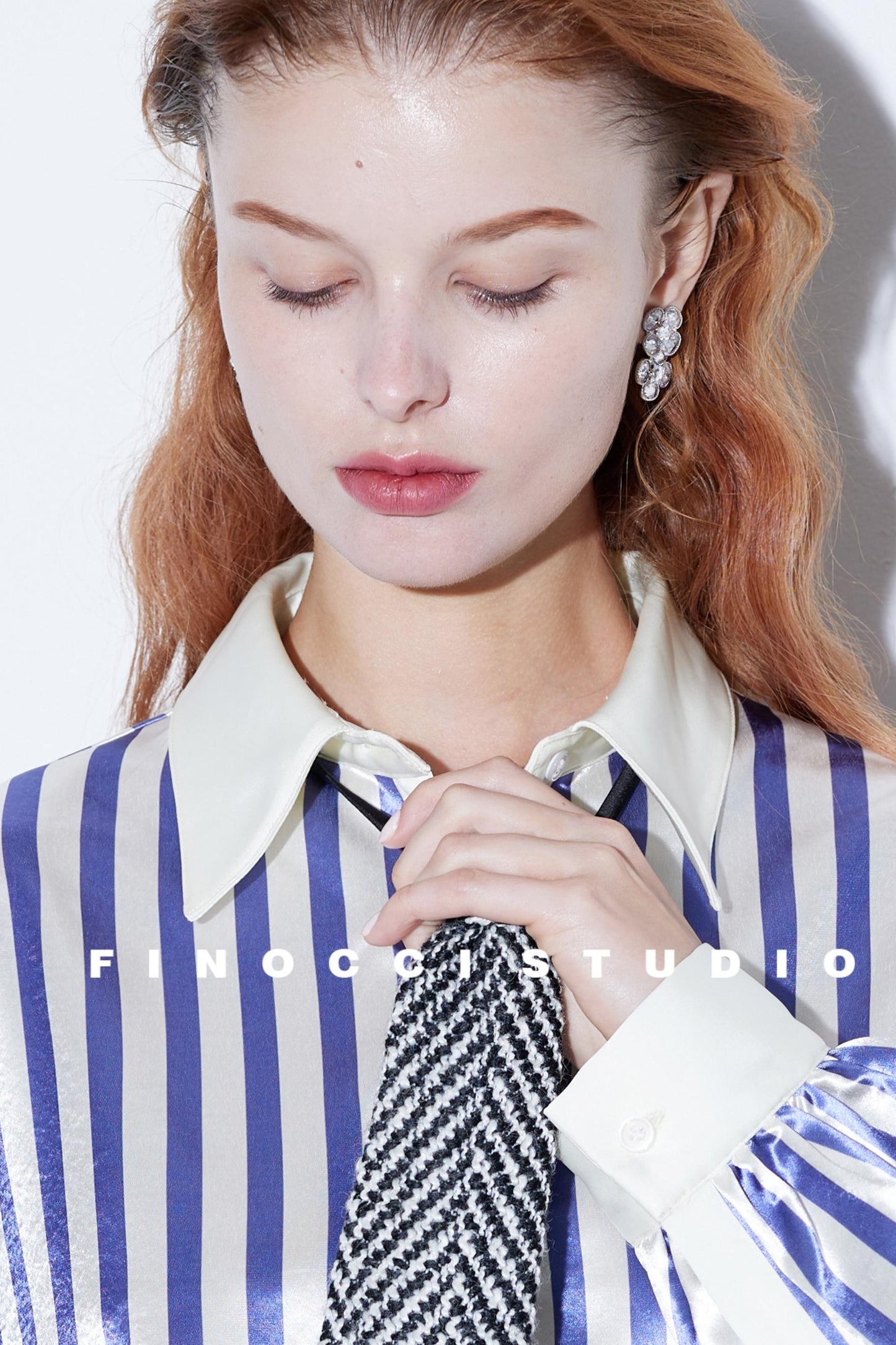 Blogger Satin Purple Stripe Shirt