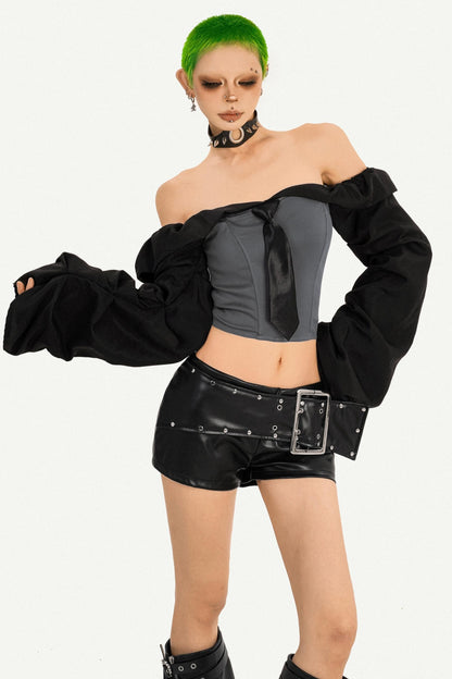 One-Shoulder Long Sleeve Punk Shirt