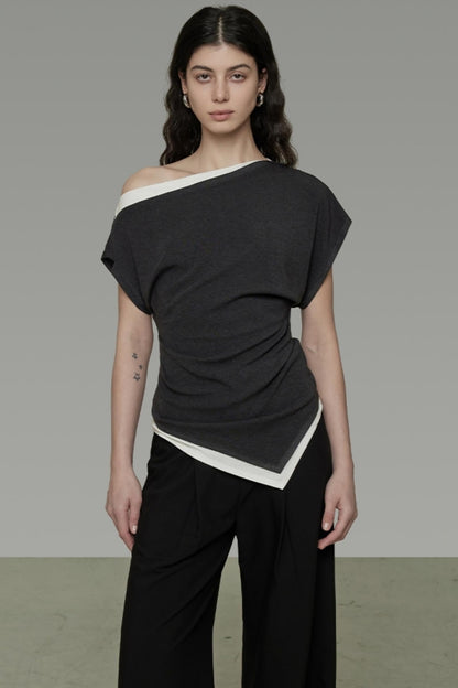 Irregular Hem Strapless Knit Top