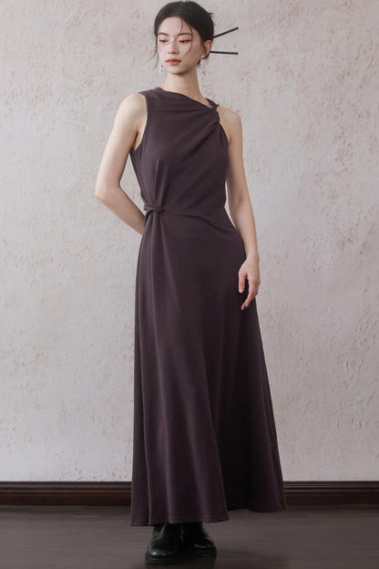 Elegant Purple Vest Dress