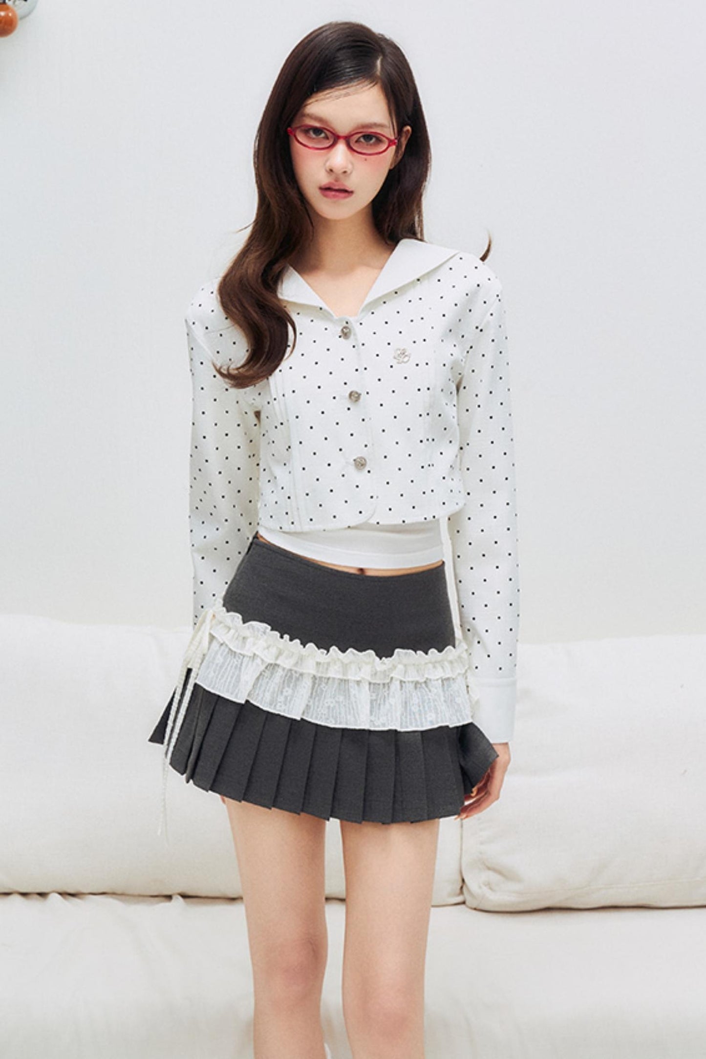 Aligned Pleated Summer Skirt