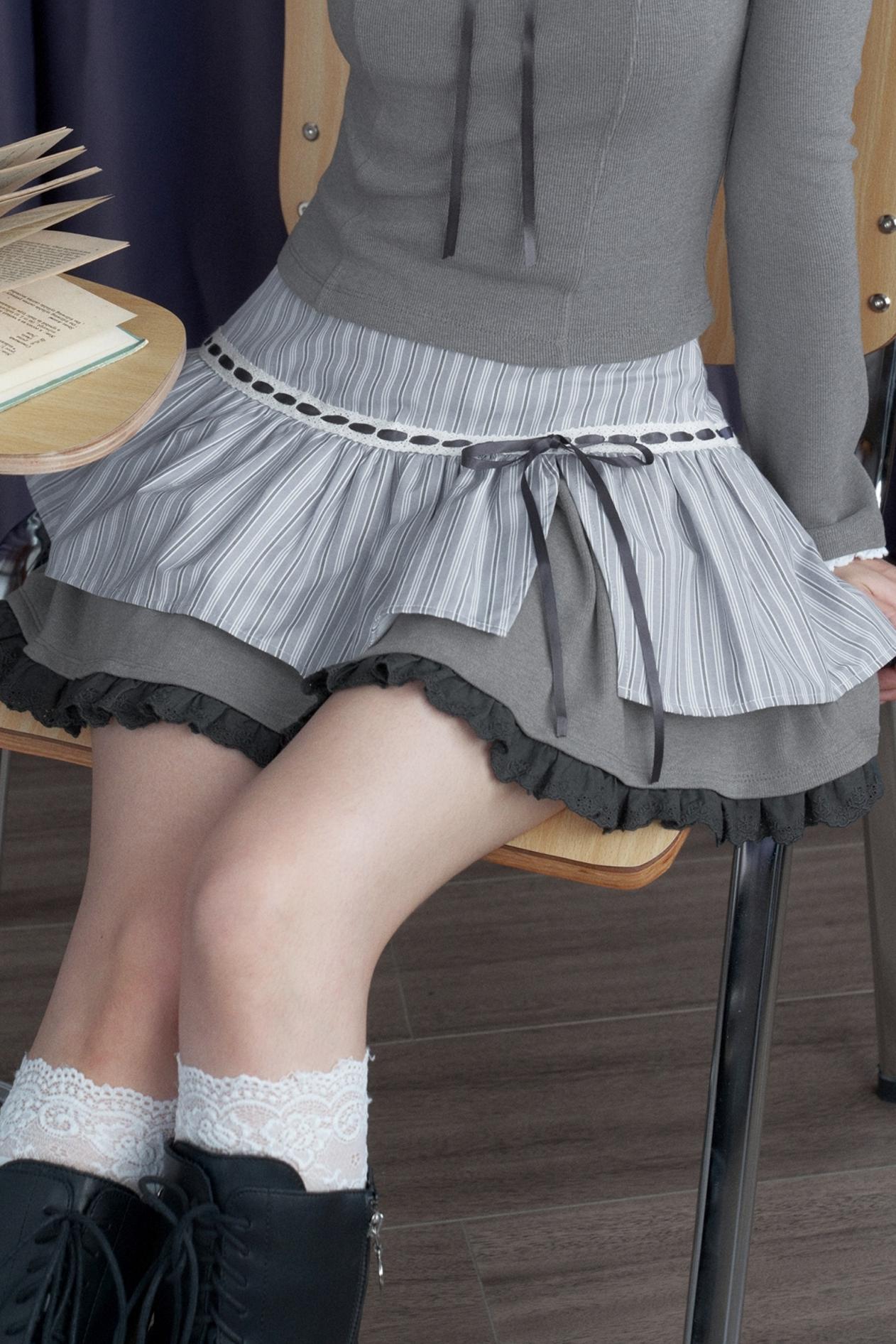 Blue Stripe Cute Skirt