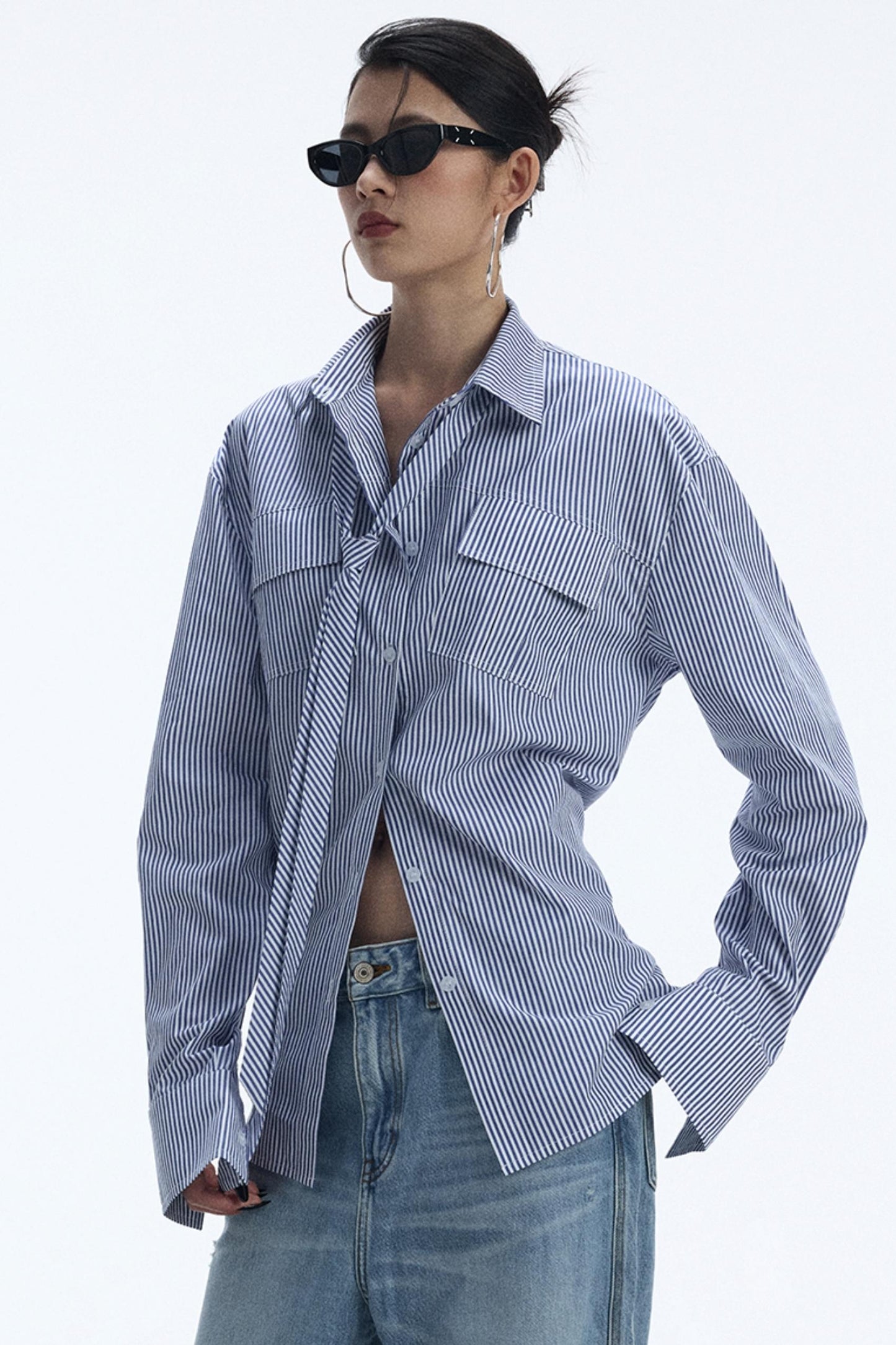 Blue And White Stripe Shirt