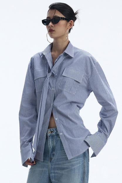 Blue And White Stripe Shirt