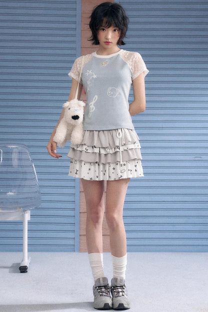 SagiDolls Starry Lace Shoulder Tee