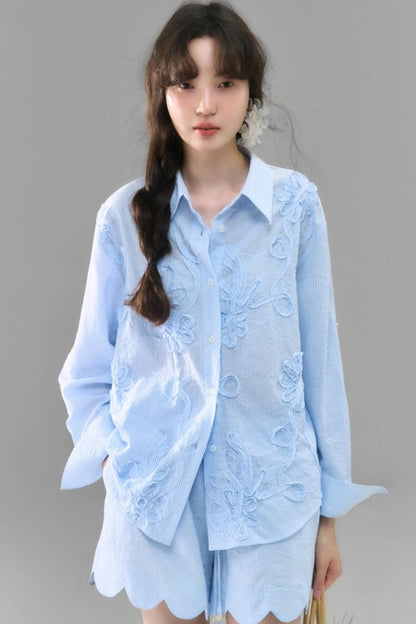 Flower Vine Long Sleeve Shirt Set-Up