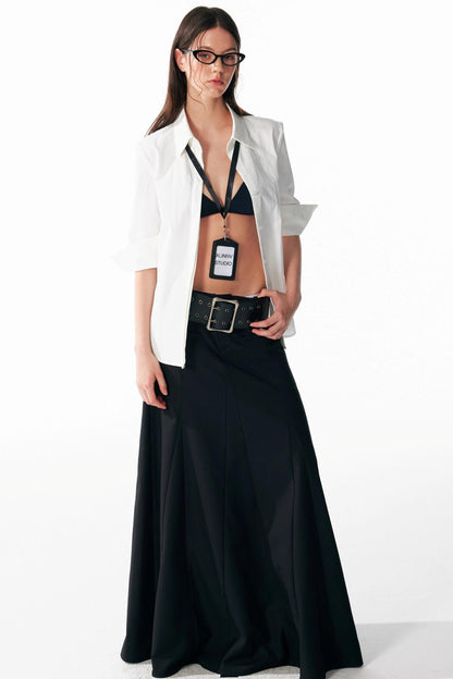 Versatile Cropped Shoulder Shirt