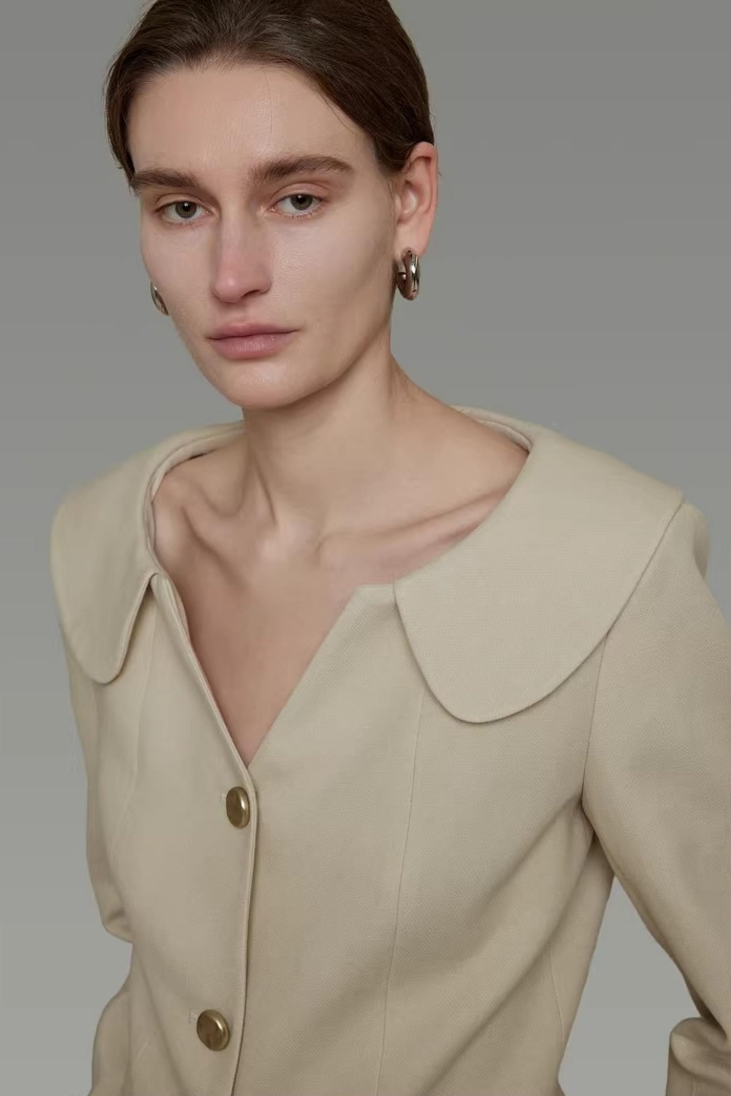 Slim-Fit V-Neck Top Set-Up