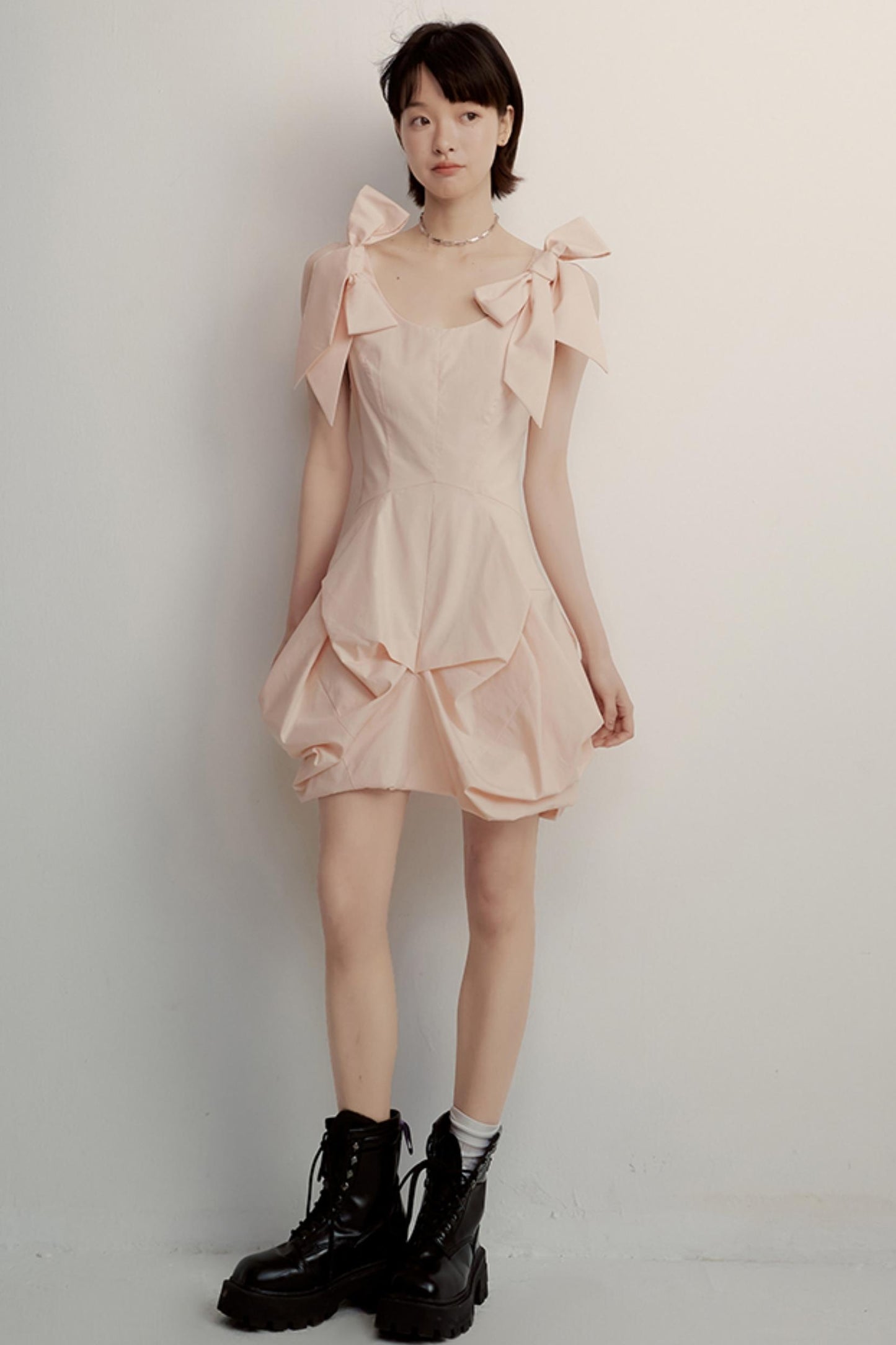 Pink Noise Bow Dress
