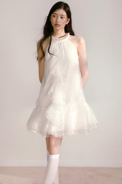 Ethereal Pearl Organza Dress