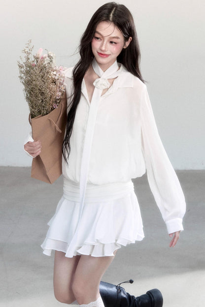 Cherry Blossom Waist Ruffle Dress