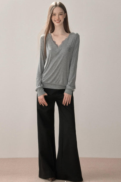 Retro Lace Splicing Pants