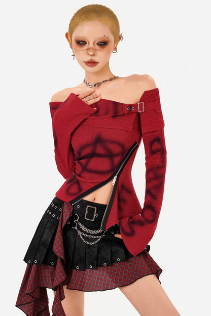 Yabi Off-Shoulder Printed Top