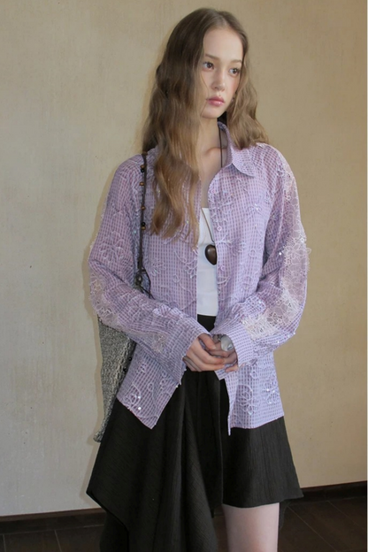 Miss Muse Sequin Lace Top