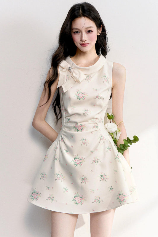 French Retro Bow Dress